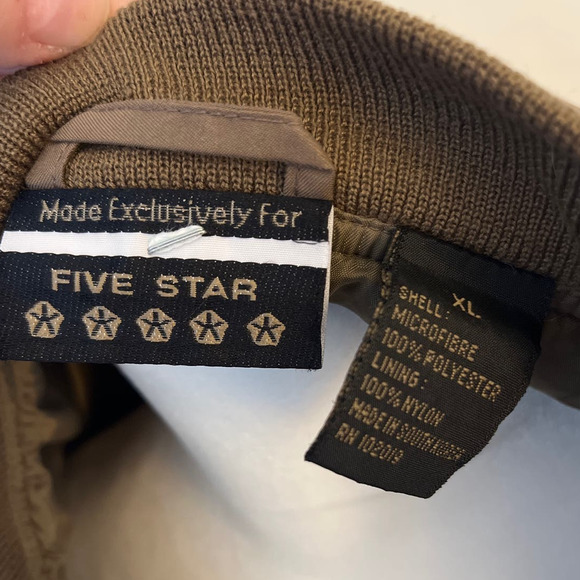 FIVE STAR Mens pullover jacket size XL Brown Nylon Automotive - Picture 4 of 5